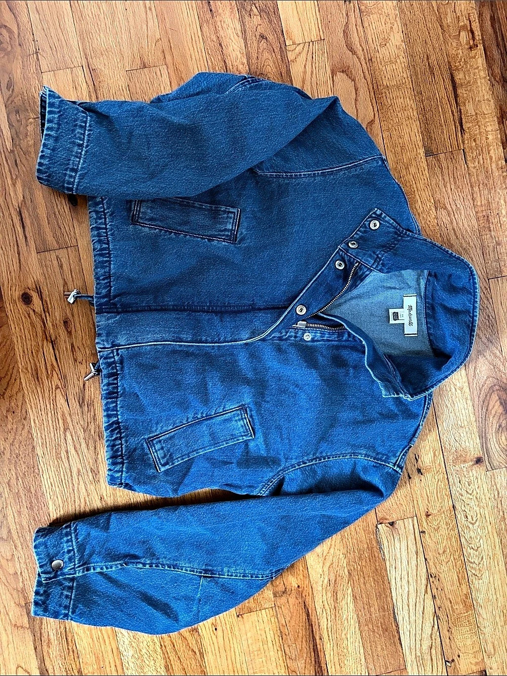 Madewell Denim Crop Field Jacket Women's Blue Denim Jacket